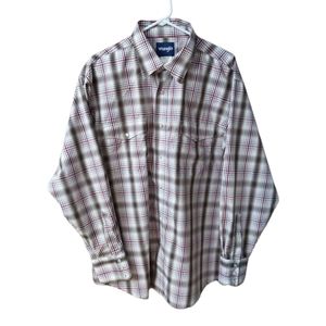 Wrangler Pearl Snap Western Button Up Shirt  Men's Size XXL Long Sleeve …